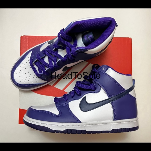 NIKE DUNK HIGH ELECTRO PURPLPE MIDNIGHT NAVY SIZE 4.5Y *SHIPS TODAY* - Picture 2 of 2